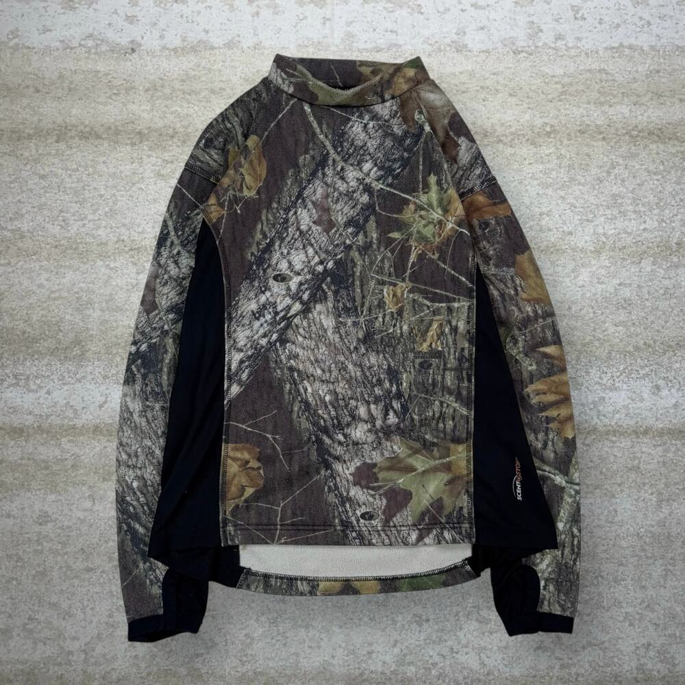 Vintage 90s Mossy Oak Hunting Camo Shirt Mens L Woodland Cotton Long Sleeve
